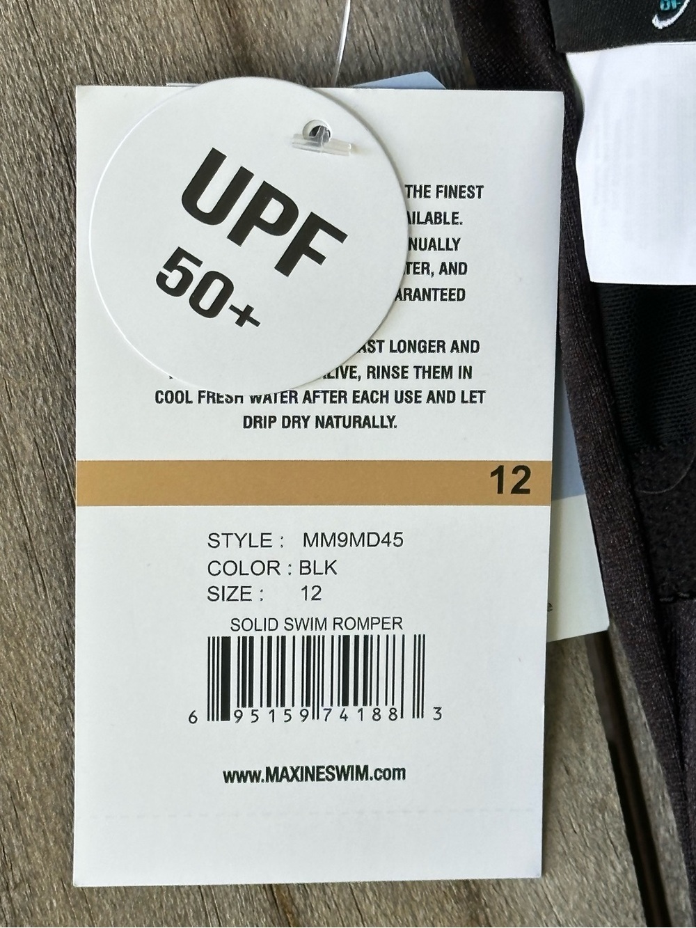 Maxine of Hollywood Black Romper One Piece Swimsuit Womens Size 12 Summer Resort - Picture 6 of 13